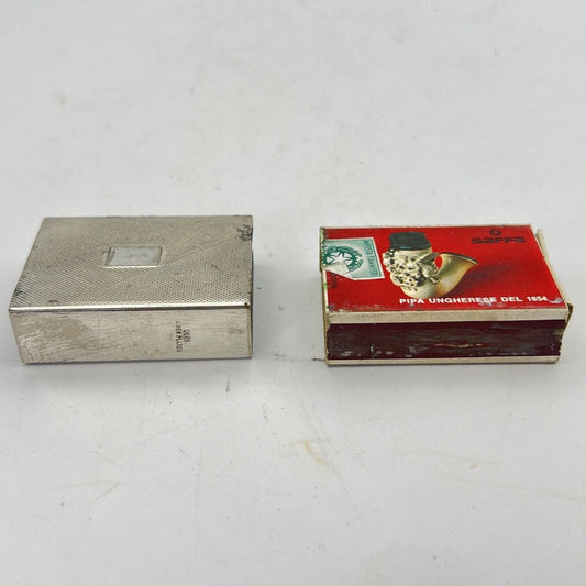 Porta scatola fiammiferi portafiammiferi in argento silver plated Vintage Olri Categoria Sheffield & Argento