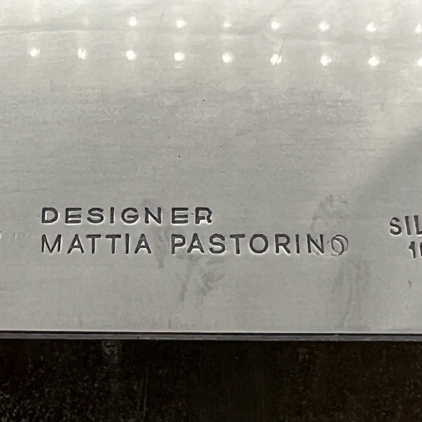 Portabiglietti da visita scrivania in Argento Placcato Alitalia anni '70 design Categoria Sheffield & Argento