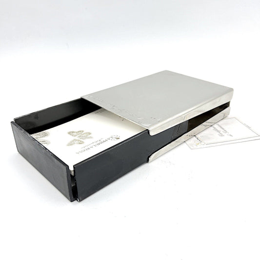 Portabiglietti da visita scrivania in Argento Placcato Alitalia anni '70 design Categoria  Sheffield & Argento