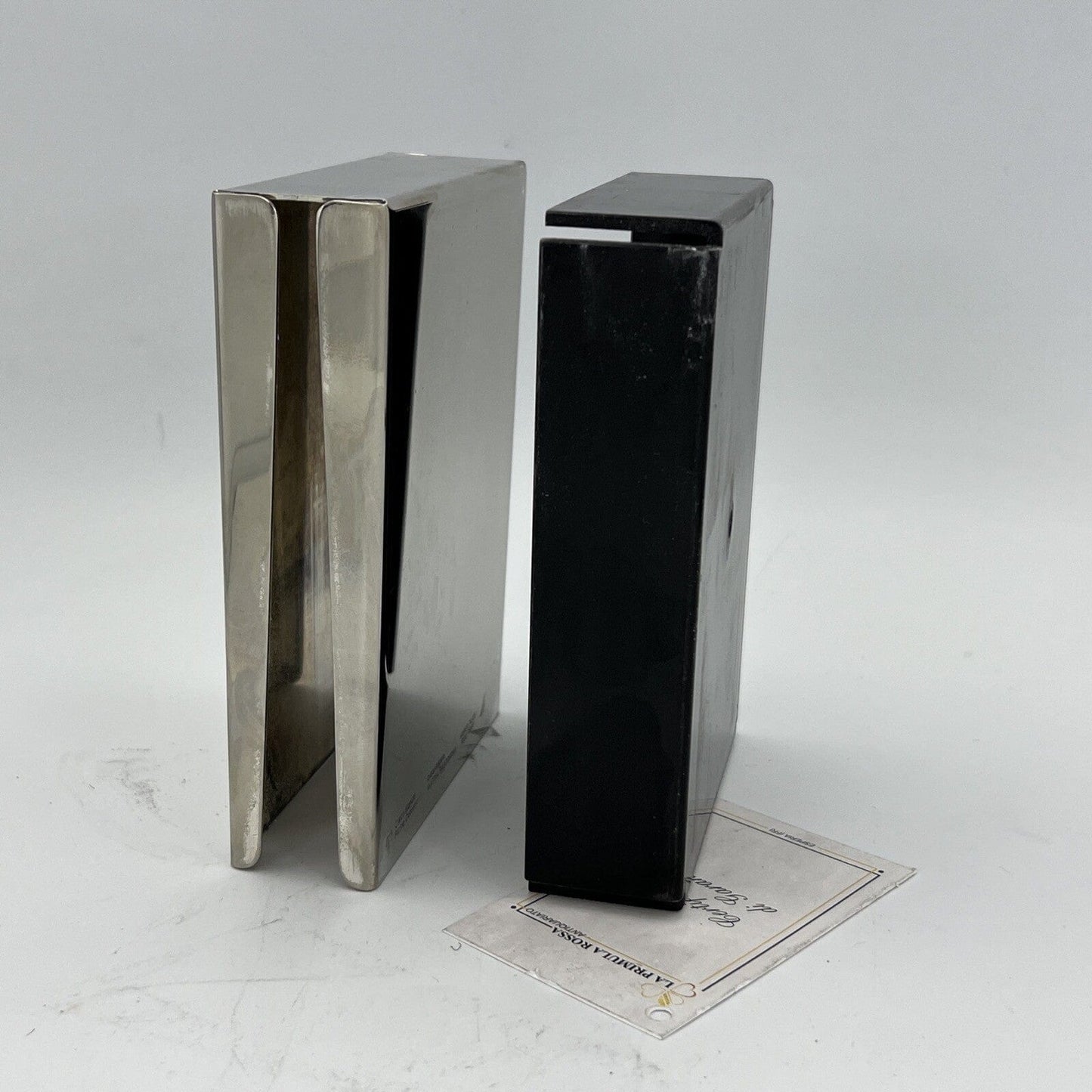 Portabiglietti da visita scrivania in Argento Placcato Alitalia anni '70 design Categoria Sheffield & Argento