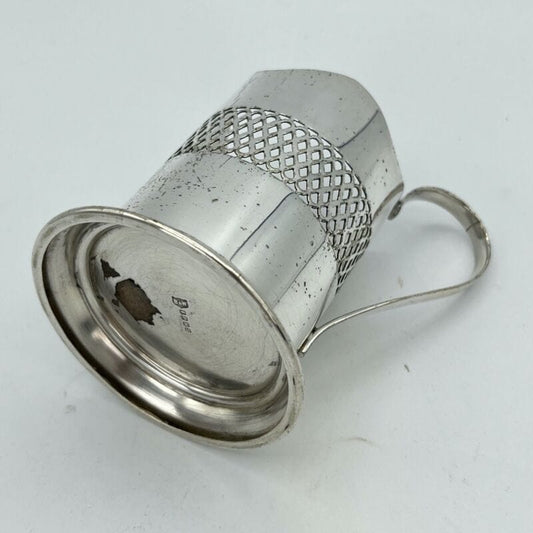 Portapenne da scrivania antico in Argento EPNS d' epoca 900 inglese Bicchiere Categoria Sheffield & Argento