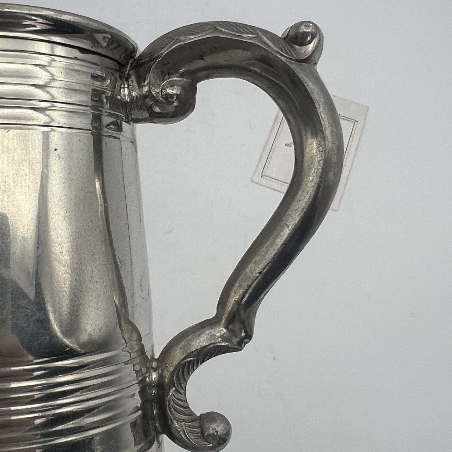 Portapenne da scrivania Antico in peltro e vetro boccale d'epoca 900 inglese Categoria Sheffield & Argento