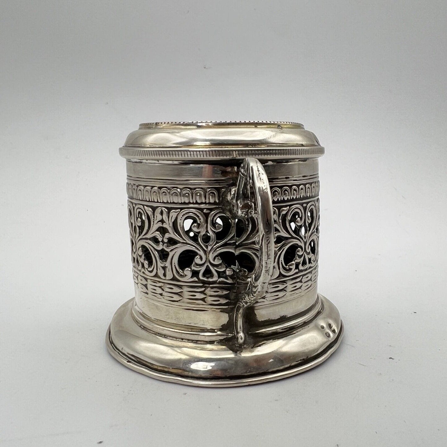 Portapenne da scrivania in argento 800 stile antico bicchiere silver anni 70 Categoria Sheffield & Argento