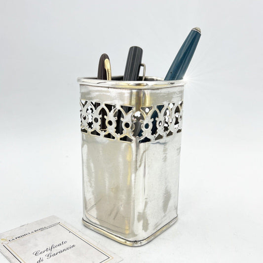 Portapenne da scrivania in stile antico in argento sheffield silver plated EPNS Categoria  Sheffield & Argento