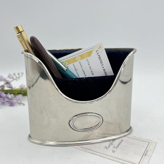 Portapenne da scrivania in stile antico in argento sheffield silver plated Olri Categoria  Sheffield & Argento
