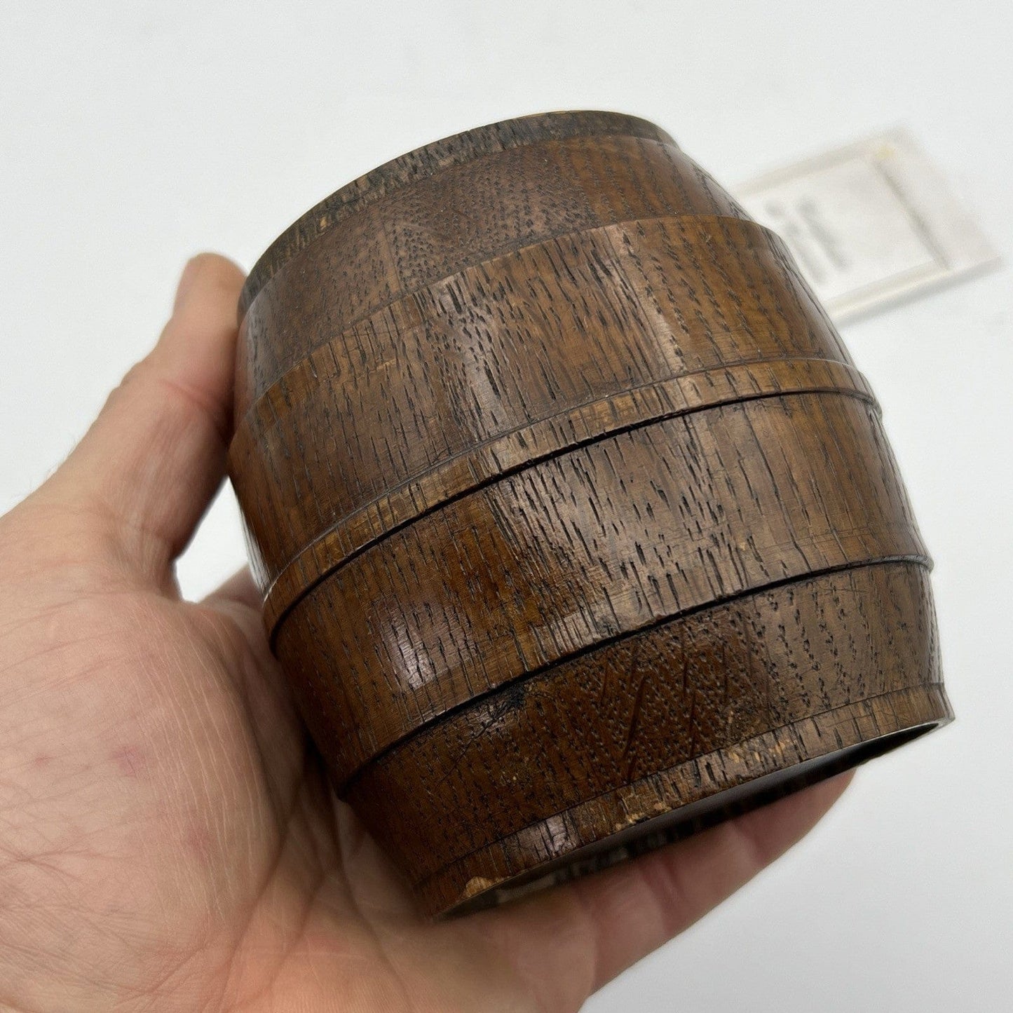 Portapenne in Legno stile antico a forma di Botte Vintage da scrivania Inglese Categoria Accessori scrivania e ufficio