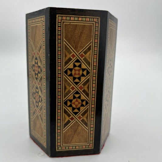 Portapenne intarsiato vintage in Legno stile antico Orientale Siriano Categoria Accessori scrivania e ufficio