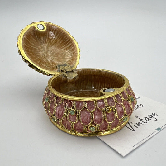 Portapillole vintage Porta Anelli Cloisonnè metallo dorato Scatolina Orientale Categoria Sheffield & Argento