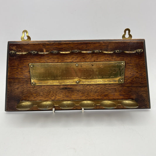 Portapipe antico in legno da muro parete 6 posti pipe d'epoca 900 Inglese Categoria Oggetti per fumatori