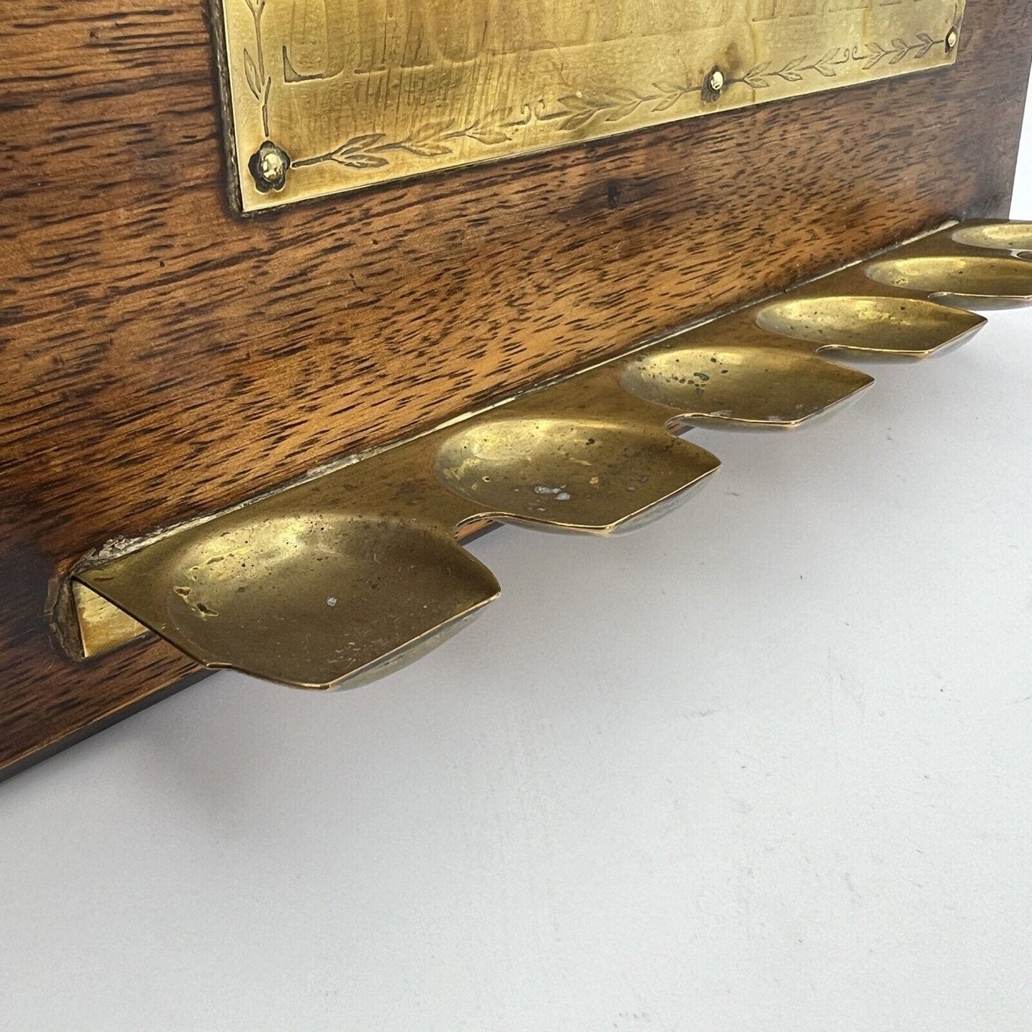 Portapipe antico in legno da muro parete 6 posti pipe d'epoca 900 Inglese Categoria Oggetti per fumatori