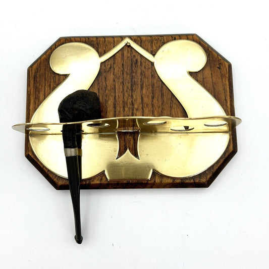 Portapipe antico in legno da muro parete 7 posti pipe d'epoca 900 Inglese Categoria Oggetti per fumatori