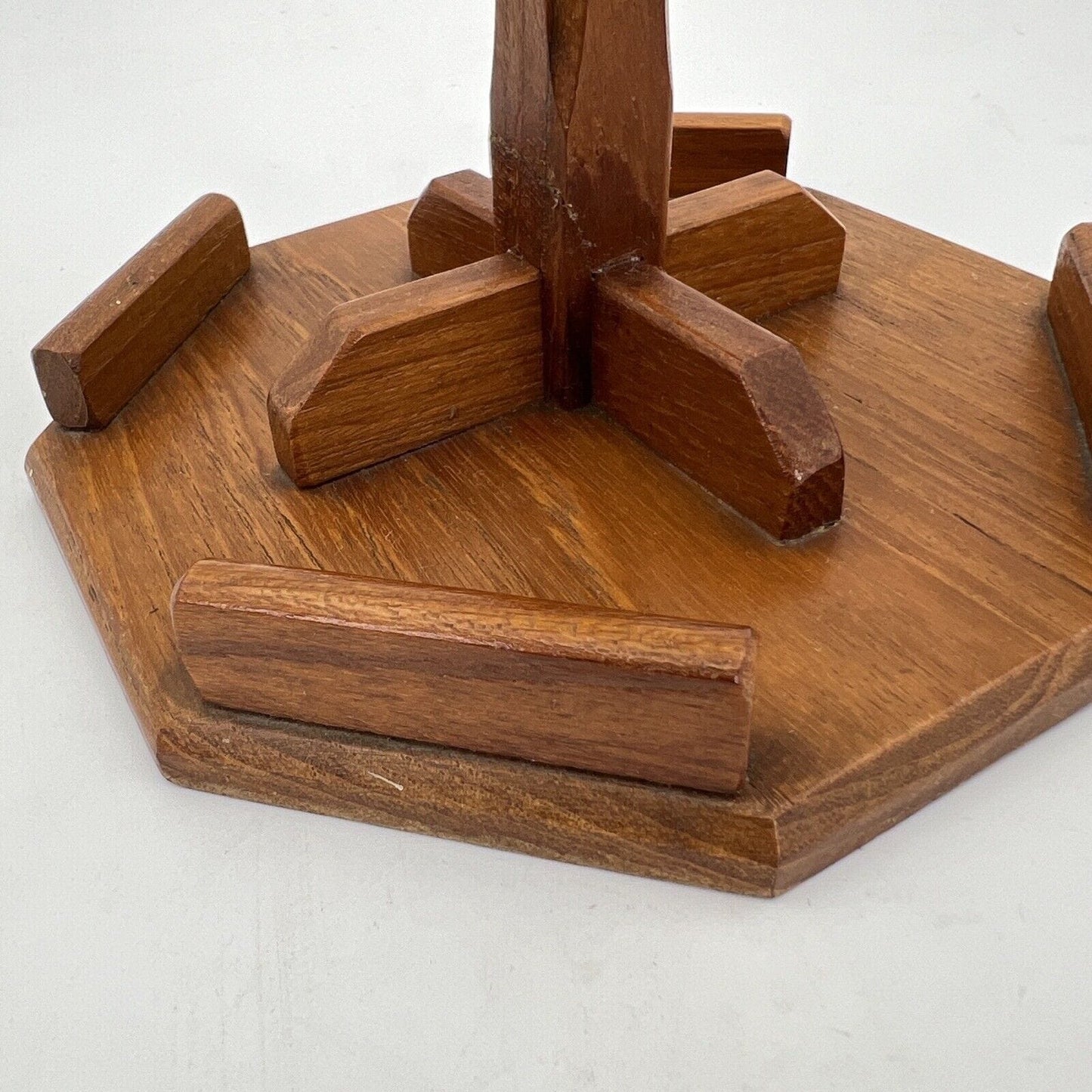 Portapipe antico in legno da tavolo 4 posti pipe d' epoca 900 Inglese anni 60 Categoria Oggetti per fumatori