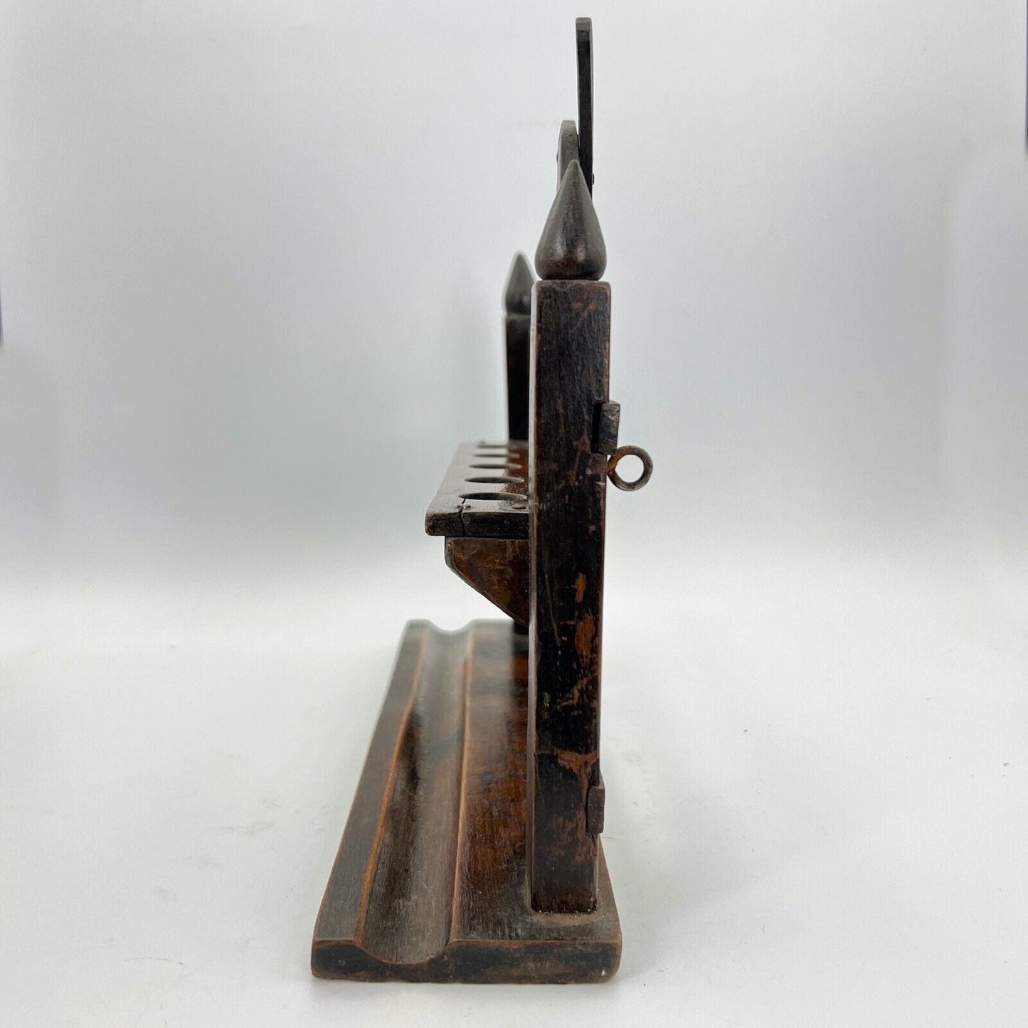 Portapipe antico in legno da tavolo 5 posti epoca 900 Stile Inglese anni 20 Categoria Oggetti per fumatori