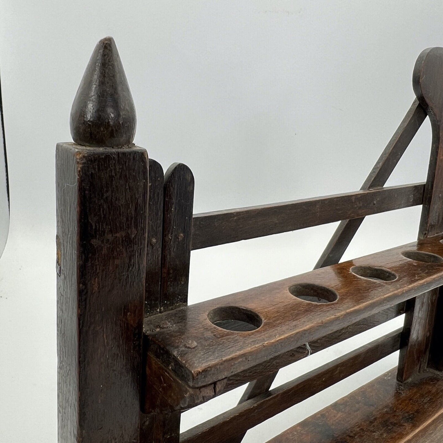 Portapipe antico in legno da tavolo 5 posti epoca 900 Stile Inglese anni 20 Categoria Oggetti per fumatori
