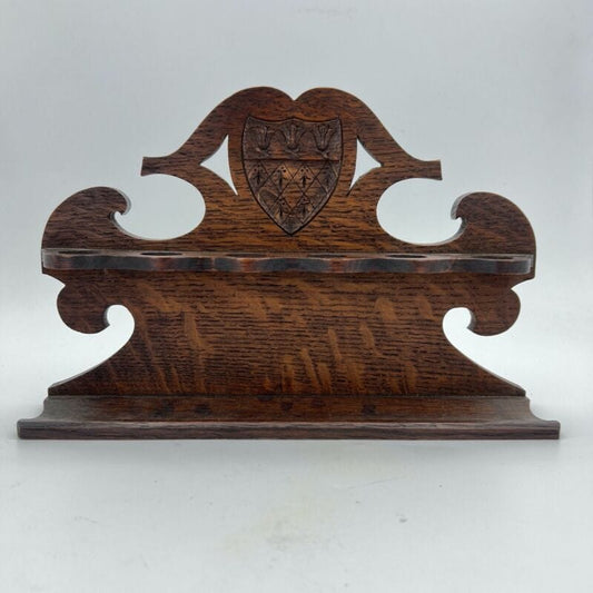 Portapipe antico in legno da tavolo 6 posti epoca 900 Stile Art Noveau Inglese Categoria Oggetti per fumatori