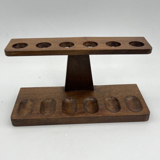 Portapipe antico in legno di rovere da tavolo 6 posti epoca 900 inglese pipe Categoria Oggetti per fumatori