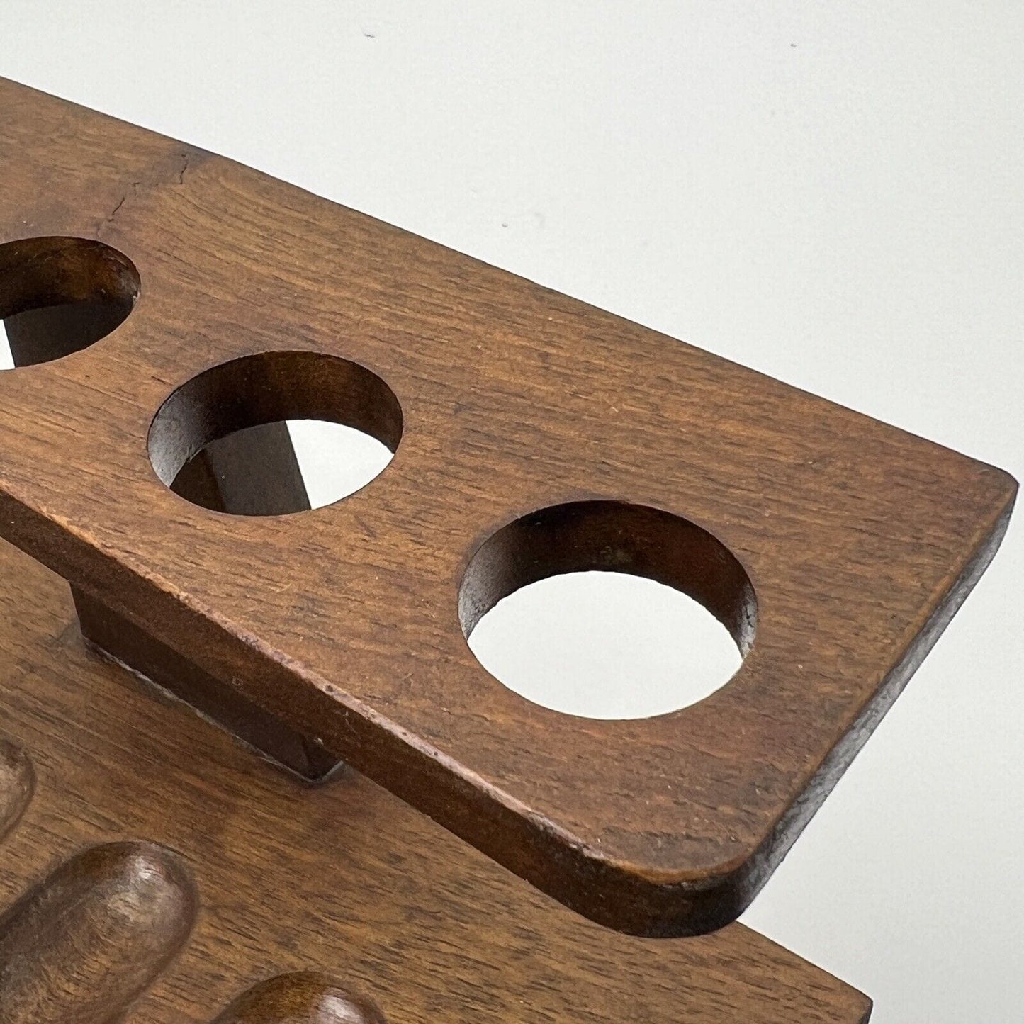 Portapipe antico in legno di rovere da tavolo 6 posti epoca 900 inglese pipe Categoria Oggetti per fumatori