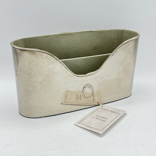 Portaposta Contenitore da per scrivania in argento sheffield silverplate Antico Categoria Sheffield & Argento