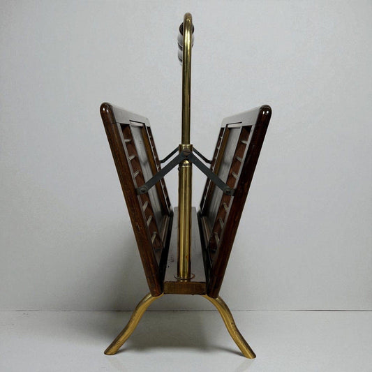 Portariviste vintage anni 50 in legno antico porta giornali con stampa Napoli Categoria Portasciugamani