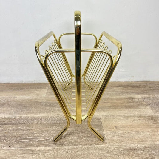 Portariviste vintage di design anni ' 70 in ottone metallo lucido modernariato Categoria Vintage