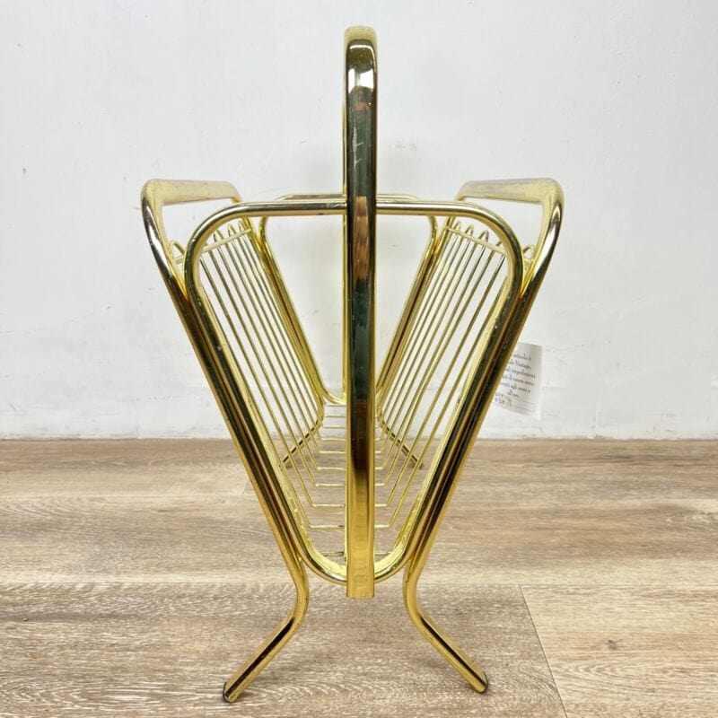 Portariviste vintage di design anni ' 70 in ottone metallo lucido modernariato Categoria Vintage