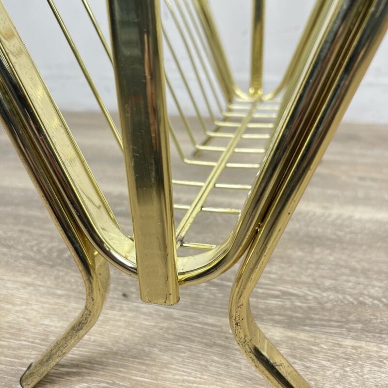Portariviste vintage di design anni ' 70 in ottone metallo lucido modernariato Categoria Vintage