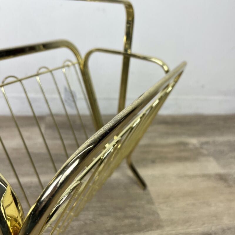 Portariviste vintage di design anni ' 70 in ottone metallo lucido modernariato Categoria Vintage