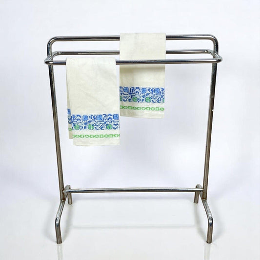 Portasciugamani porta asciugamani stile anni '70 minimalista da terra cromato Categoria Portasciugamani