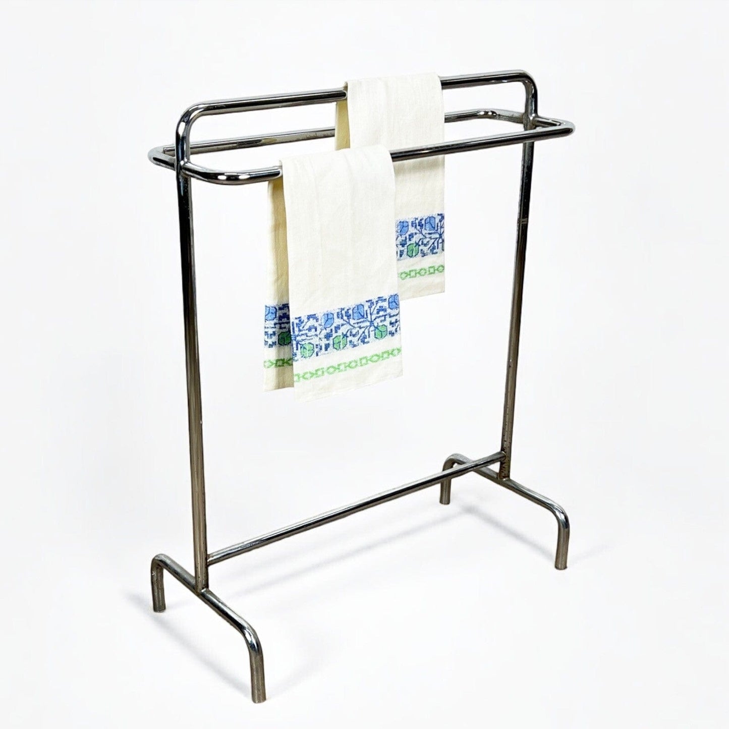 Portasciugamani porta asciugamani stile anni '70 minimalista da terra cromato Categoria Portasciugamani