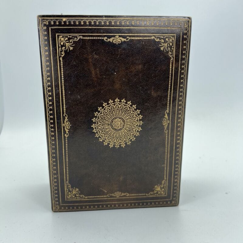 Portasigarette porta sigarette vintage in legno scatola pelle e oro stile antico Categoria Oggetti per fumatori