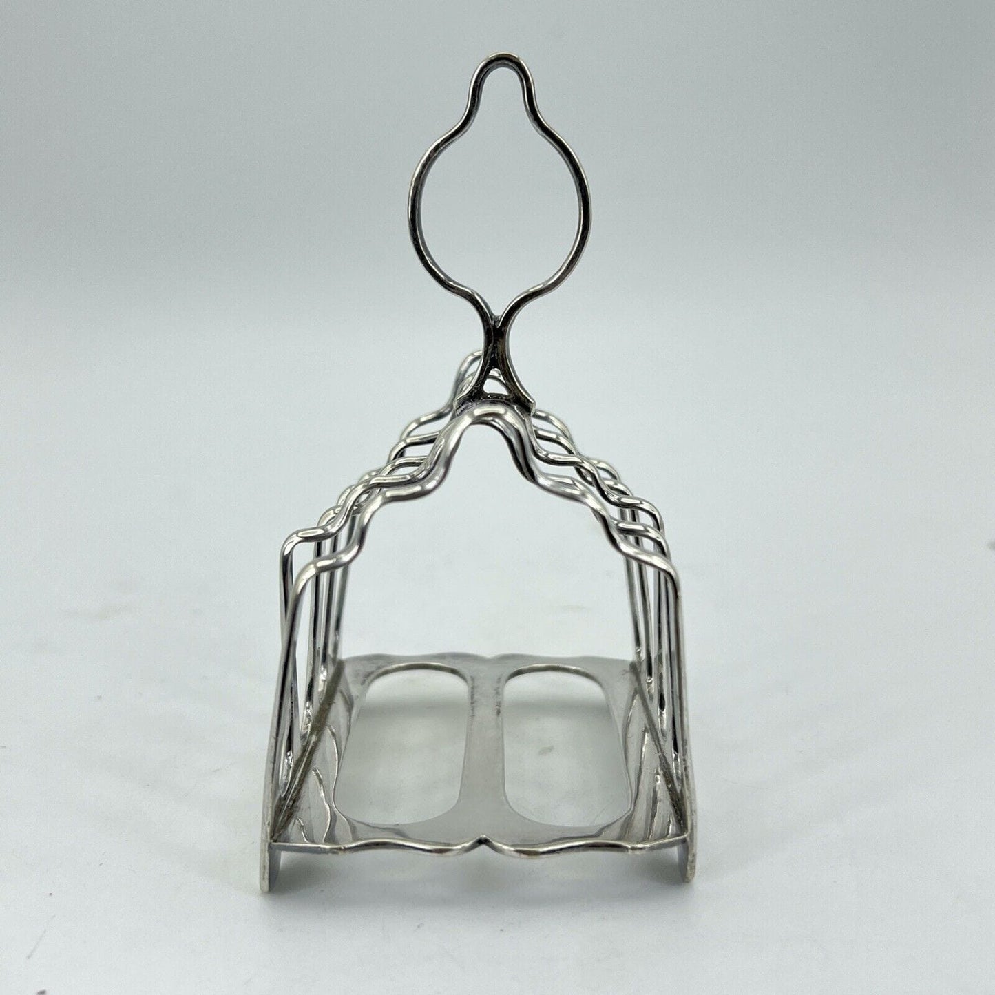 Portatovaglioli antico in silver plate portabiglietti da visita scrivania 1920 Categoria Sheffield & Argento