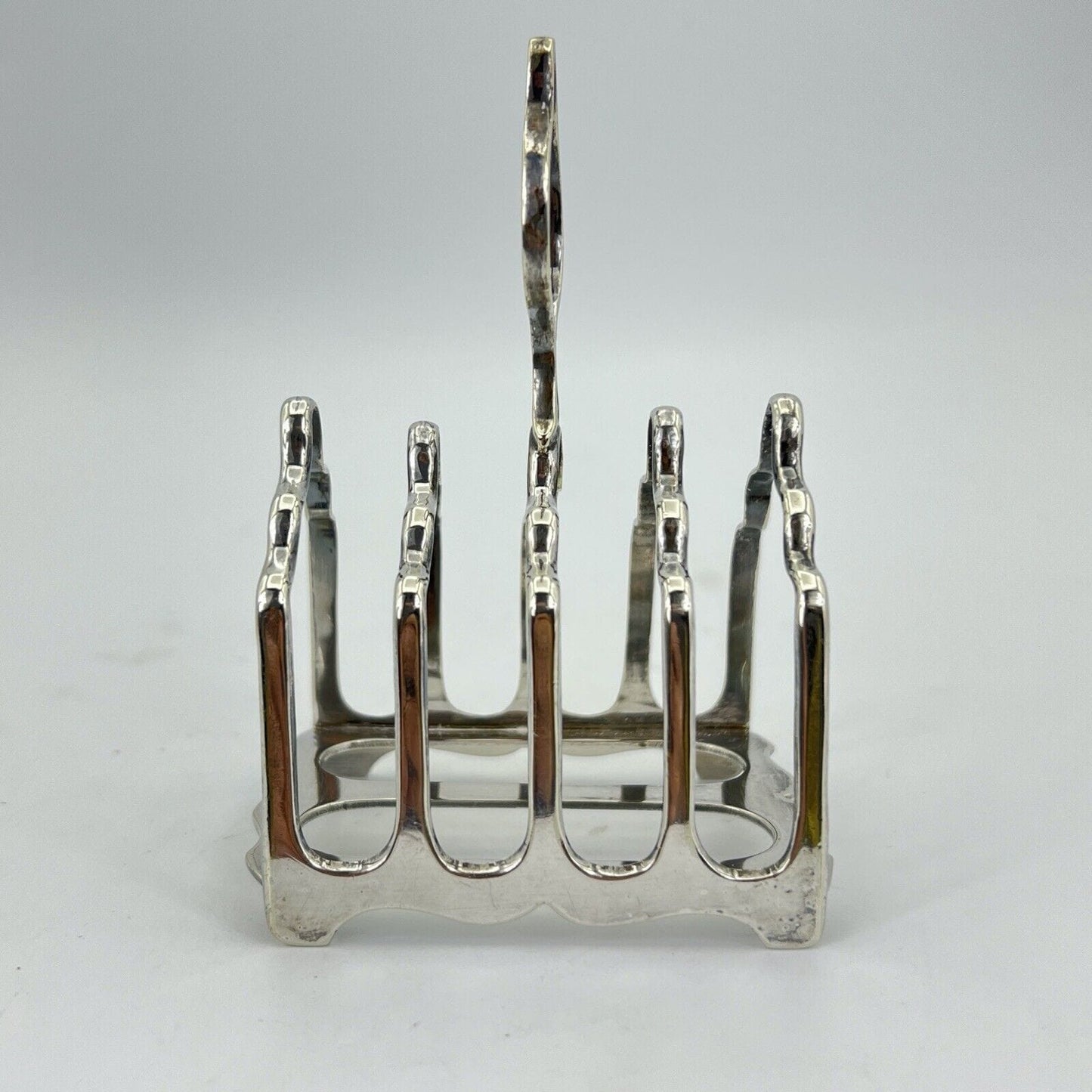 Portatovaglioli antico in silver plate portabiglietti da visita scrivania 1920 Categoria Sheffield & Argento