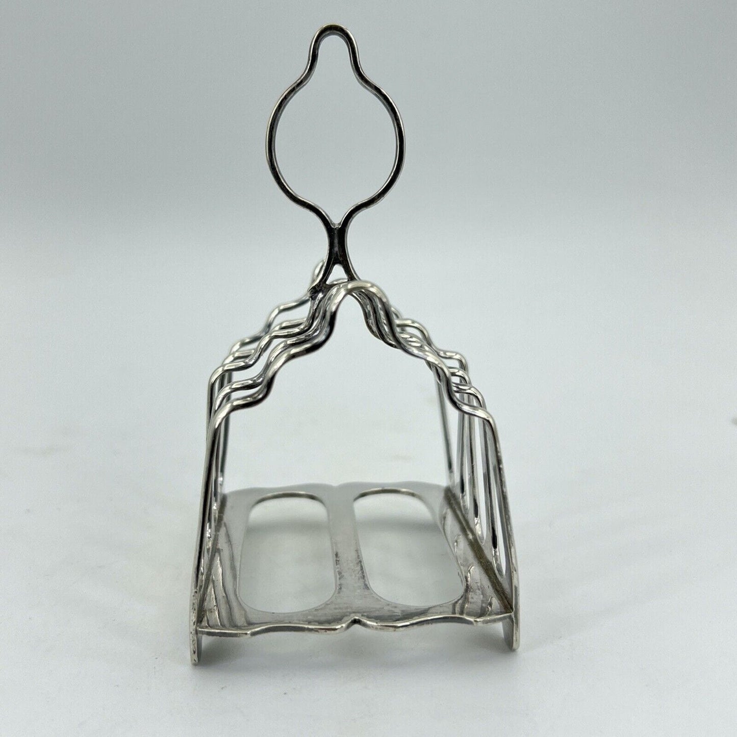 Portatovaglioli antico in silver plate portabiglietti da visita scrivania 1920 Categoria Sheffield & Argento