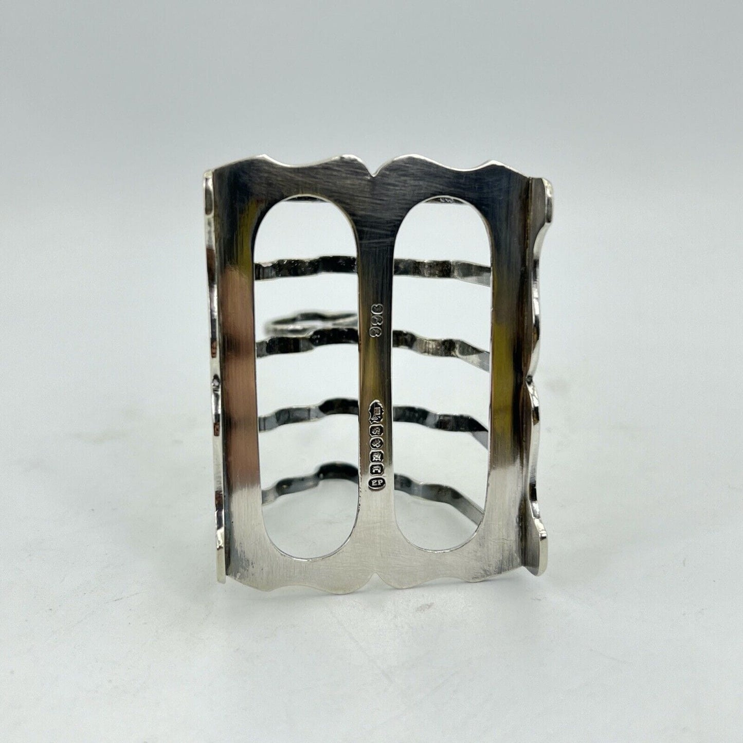 Portatovaglioli antico in silver plate portabiglietti da visita scrivania 1920 Categoria Sheffield & Argento