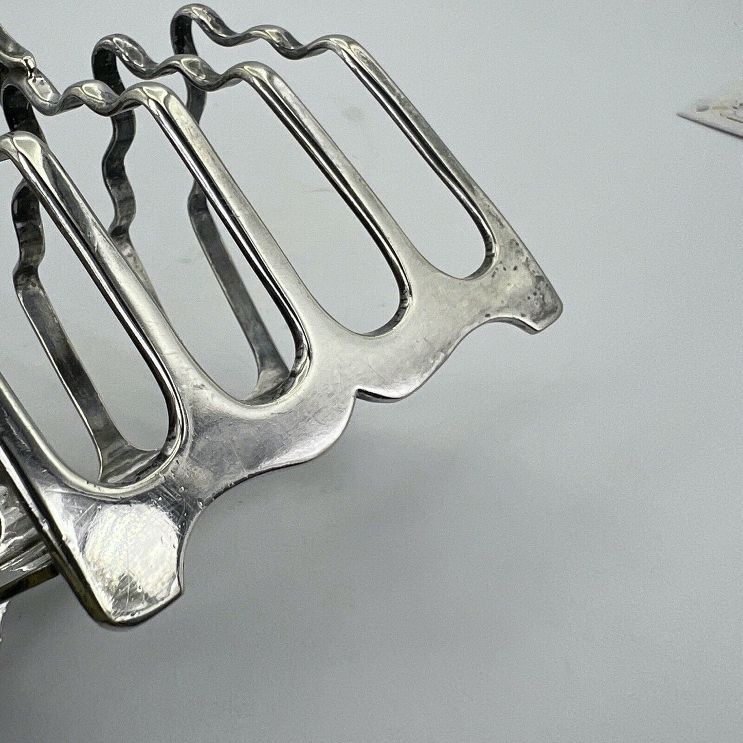 Portatovaglioli antico in silver plate portabiglietti da visita scrivania 1920 Categoria Sheffield & Argento