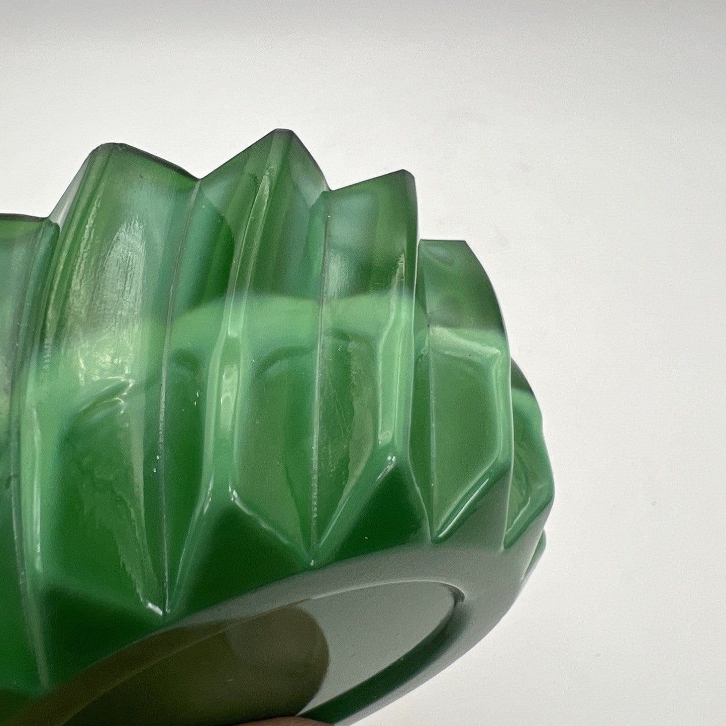 Posacenere portacenere antico in vetro malachite verde vintage posa cenere Categoria Oggetti per fumatori