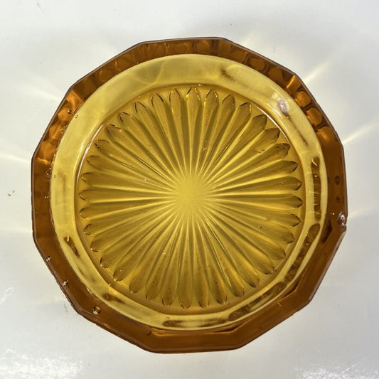 Posacenere vintage in vetro color ambra stile deco anni 30 40 piattino Inglese Categoria Vetri e Cristalli