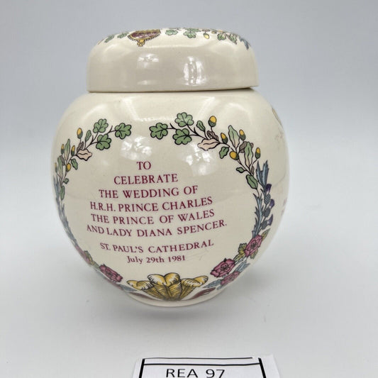 Potiche Vintage Barattolo Inglese Principe Carlo Lady Diana Casa Reale Mason's Categoria Boccali
