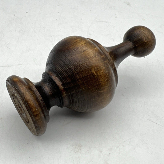 Puntale artigianale in legno Scuro pomolo terminale stile Antico 800 Pomello D Categoria Accessori & Ferramenta d'epoca