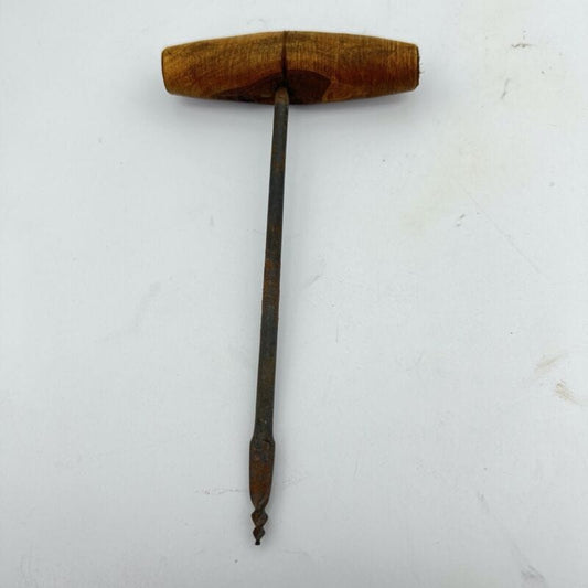 Punteruolo Succhiello Trivellino Antico in legno trapano ferramenta d'epoca 900 Categoria Restauro