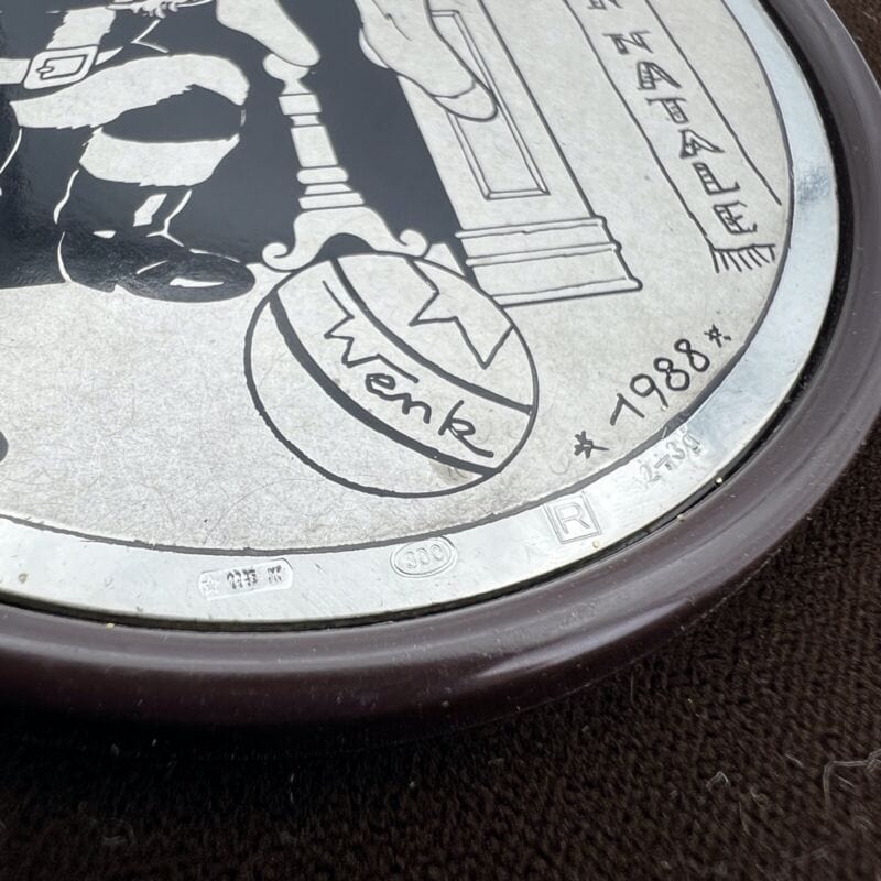 Quadretto Placca in argento 800 incisione su lastra Babbo Natale Wenk 1988 Categoria Quadri