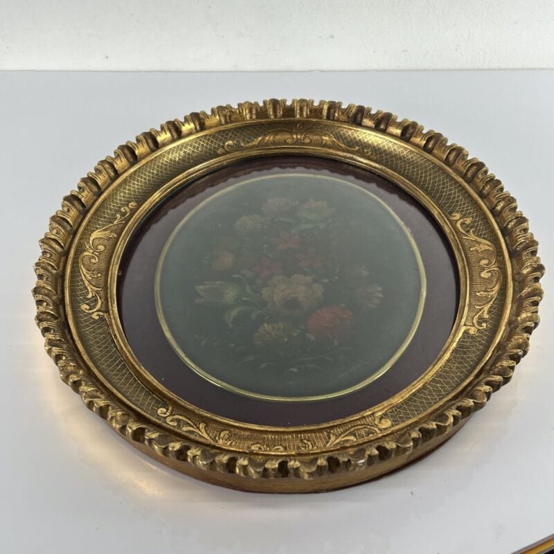 Quadro Antico Dipinto a olio firmato natura morta con fiori cornice fiorentina Categoria Quadri