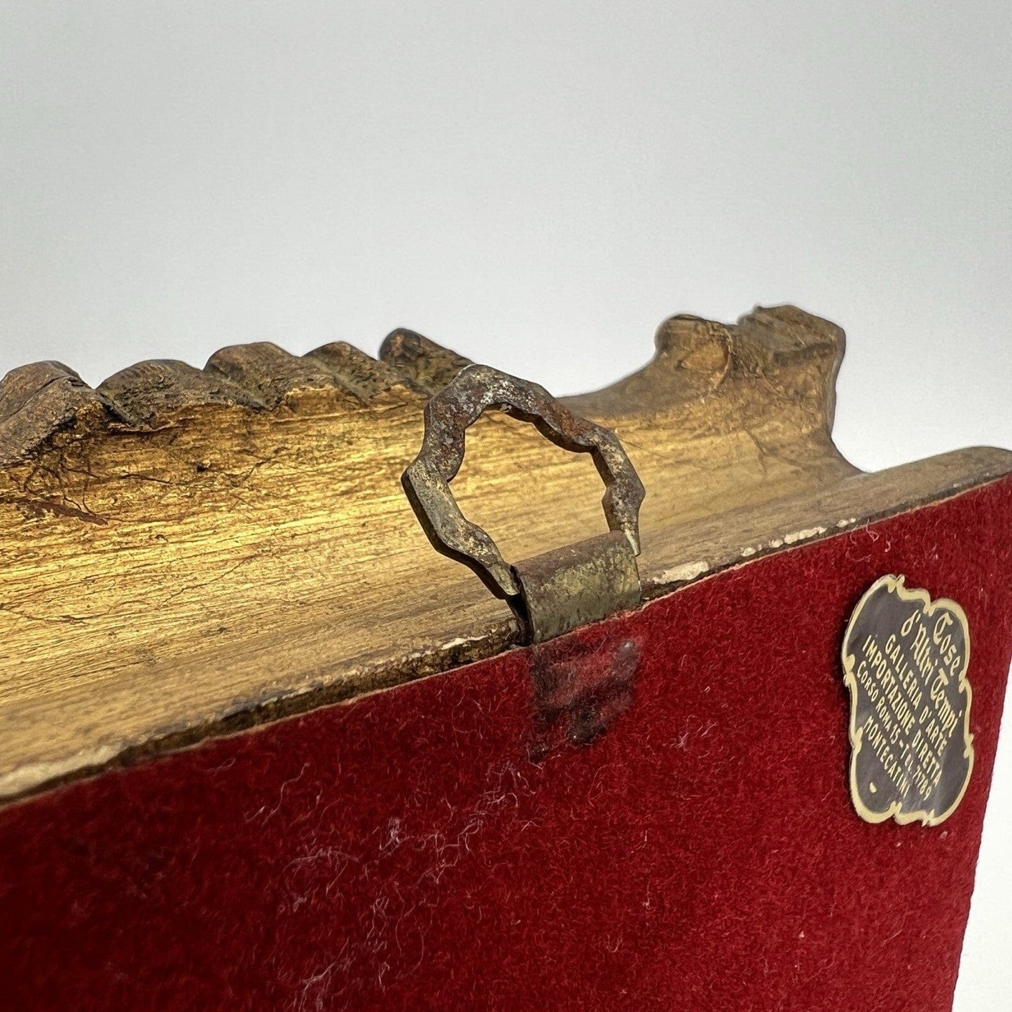 Quadro Antico dipinto a olio su rame Quadretto con cornice oro in stile barocco Categoria Quadri