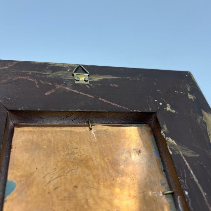 Quadro antico dipinto a olio su rame quadretto cornice oro stile barocco firmato Categoria Quadri