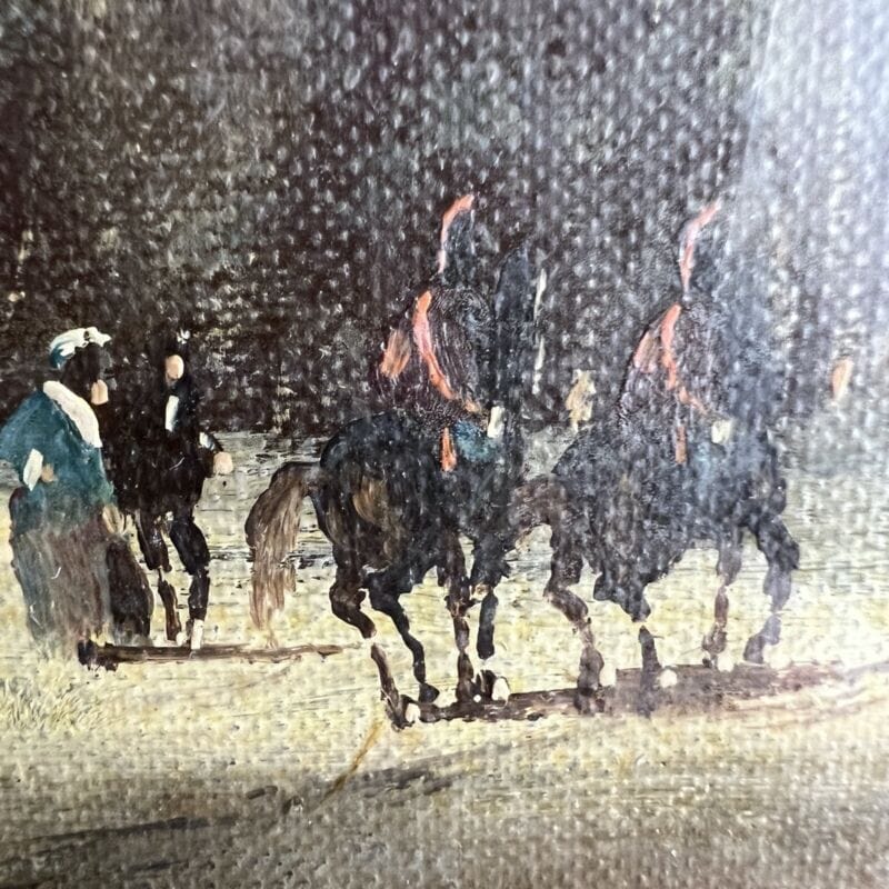 Quadro antico olio su tela 800 dipinto Francese quadretto con cornice in legno Categoria Quadri