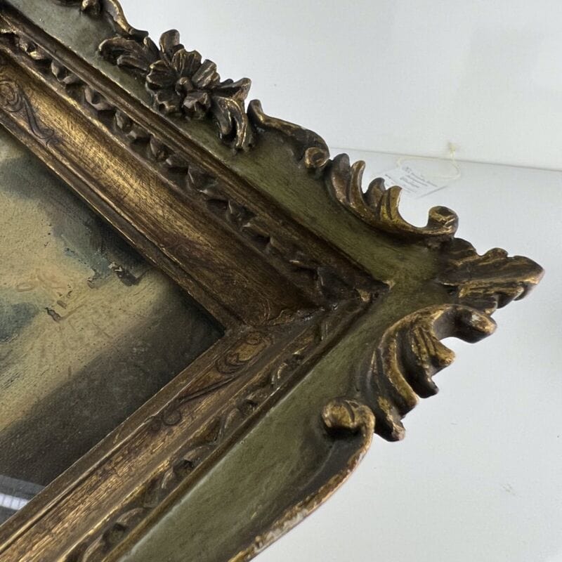 Quadro antico olio su tela 800 dipinto Francese quadretto con cornice in legno Categoria Quadri