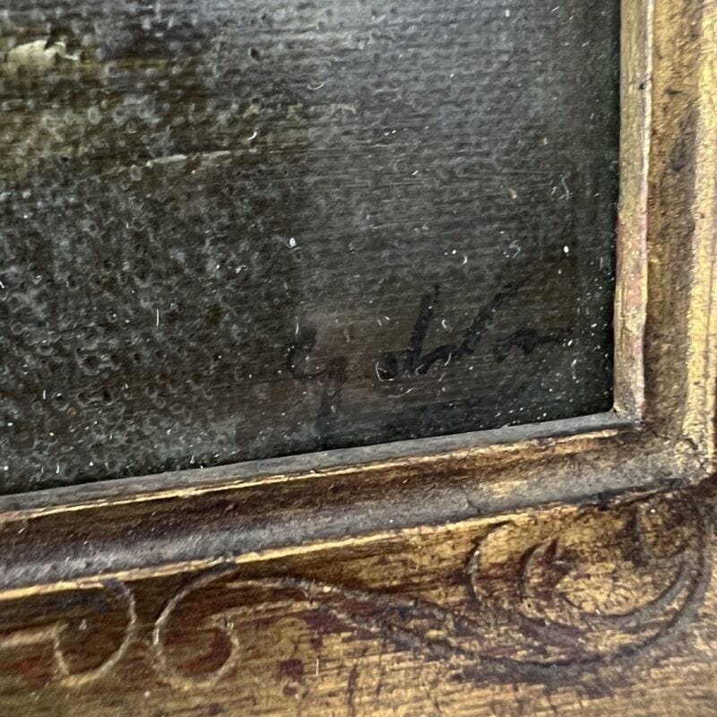 Quadro antico olio su tela 800 dipinto Francese quadretto con cornice in legno Y Categoria Quadri
