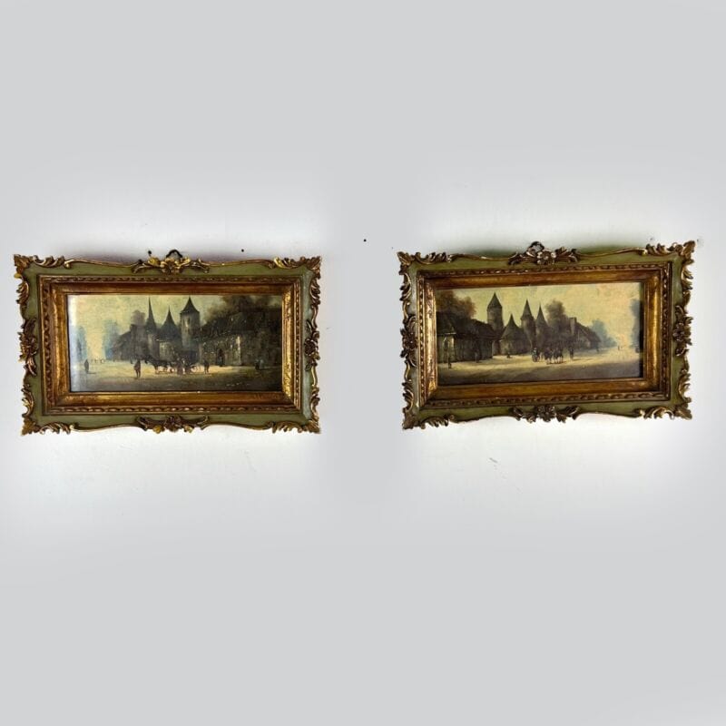 Quadro antico olio su tela 800 dipinto Francese quadretto con cornice in legno Y Categoria Quadri