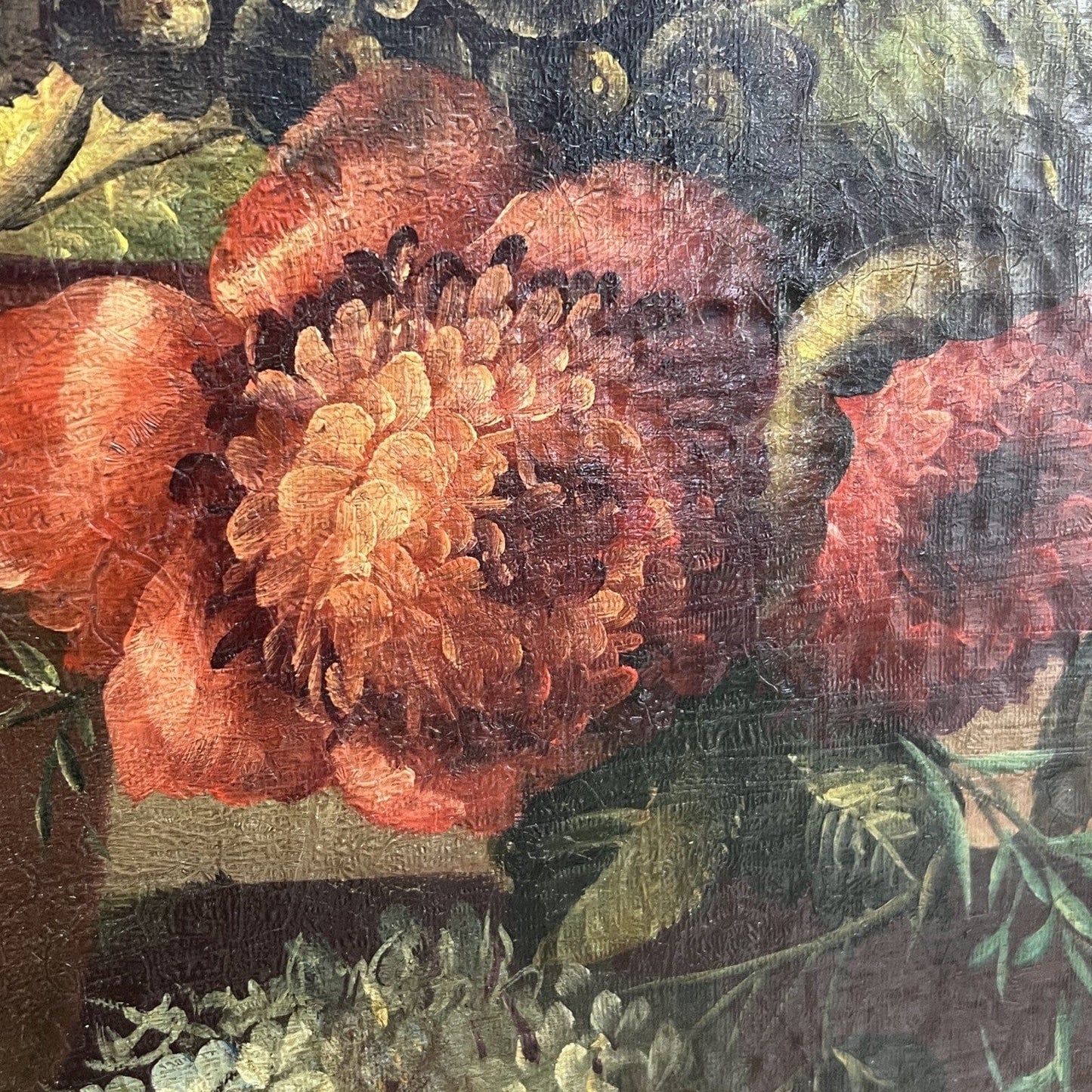 Quadro dipinto a olio su Tela 900 Stile Antico Natura Morta Fiori cornice oro Categoria Quadri