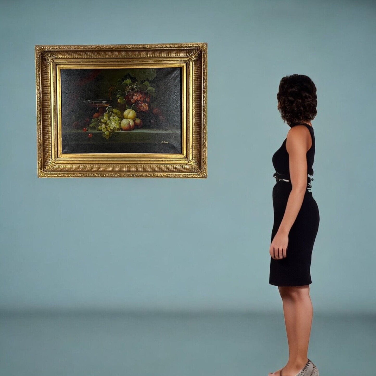 Quadro dipinto a olio su Tela 900 Stile Barocco Natura Morta Frutta cornice oro Categoria Quadri